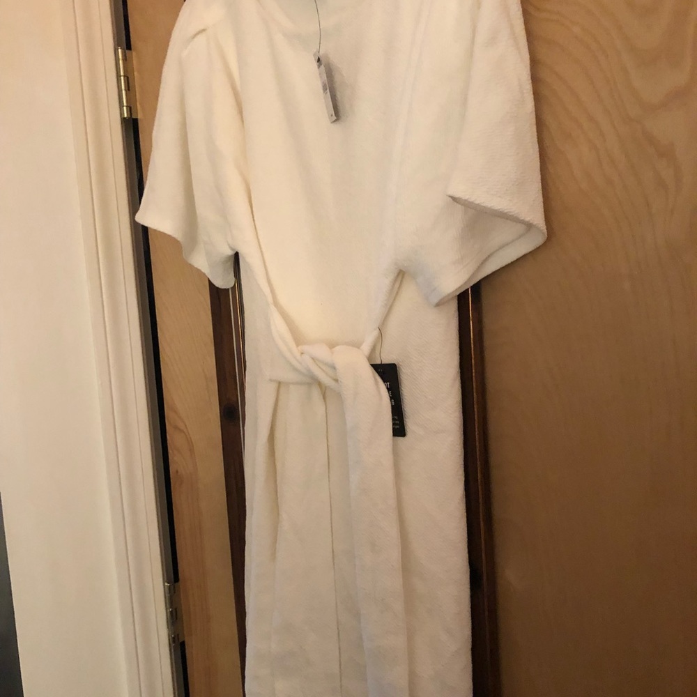 Tie front white dress